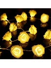 Новогодняя LED гирлянда Цветы 5м, 12 штук, переходник, тепло-белый цвет